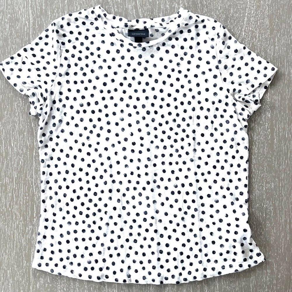 Who What Wear Cream and Block Polka Dot Top size Small